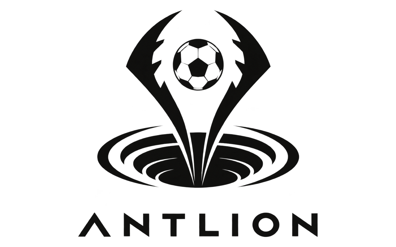 Antlion logo — an antlion's pincers holding a football above its funnel pit, over the ANTLION wordmark.